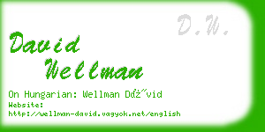 david wellman business card